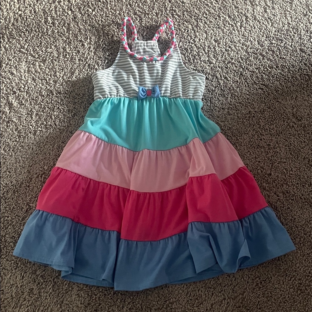 Jona Michelle Charcoal and White Striped Dress